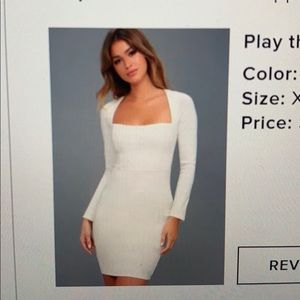 play the part white long sleeve body on dress